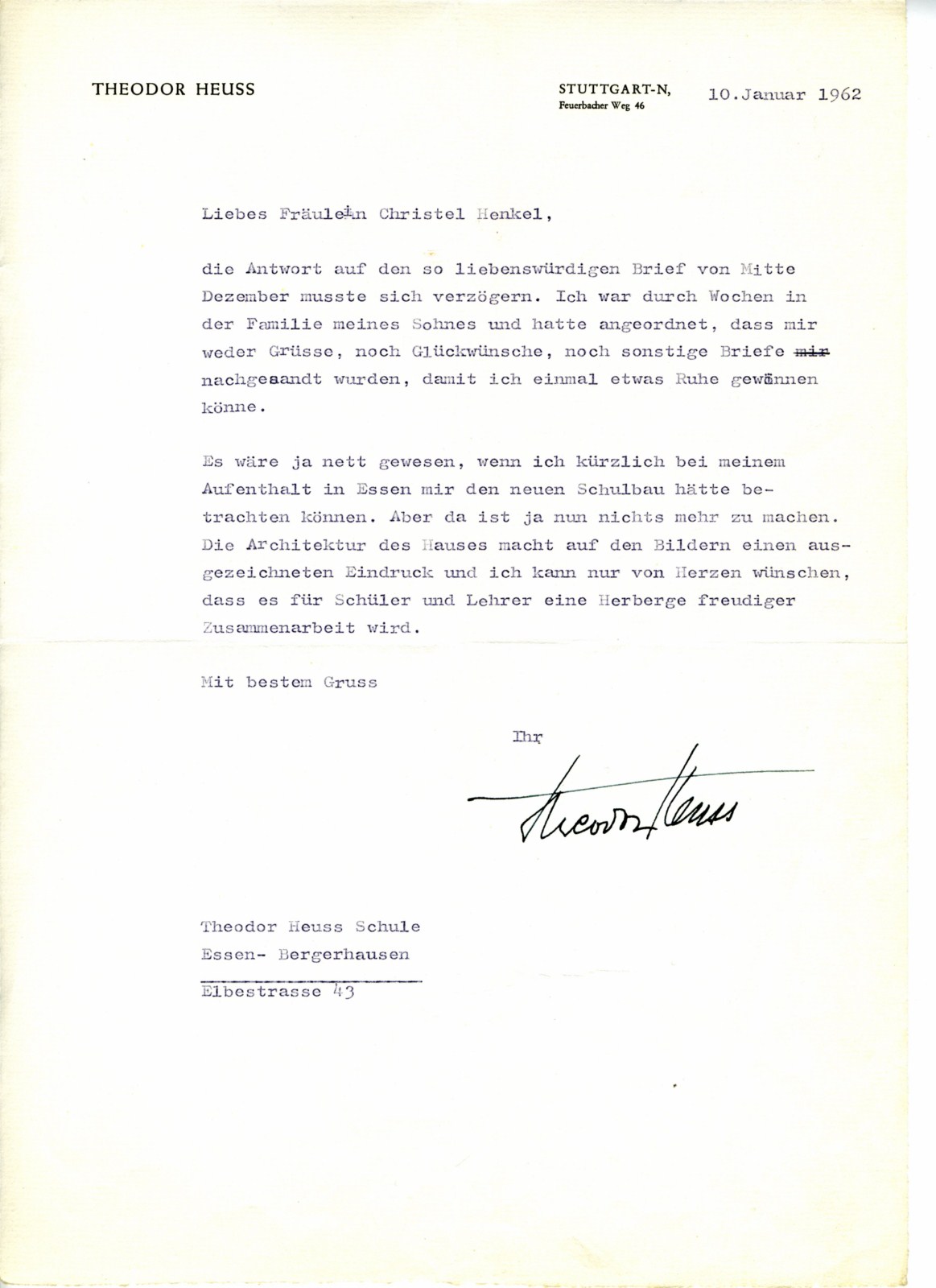 Brief von Theodor-Heuss